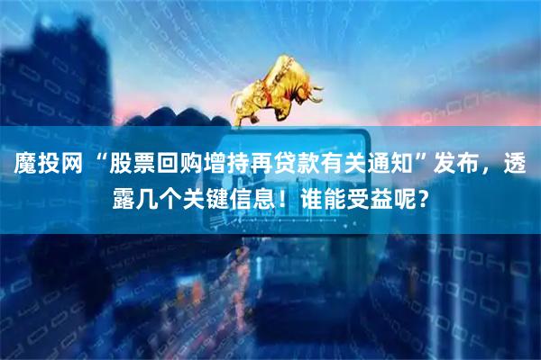 魔投网 “股票回购增持再贷款有关通知”发布，透露几个关键信息！谁能受益呢？