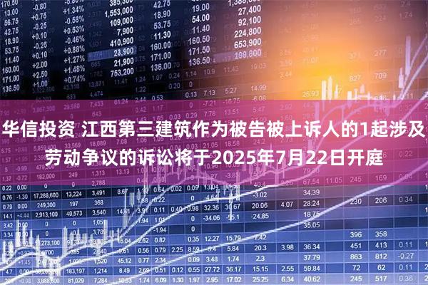 华信投资 江西第三建筑作为被告被上诉人的1起涉及劳动争议的诉讼将于2025年7月22日开庭